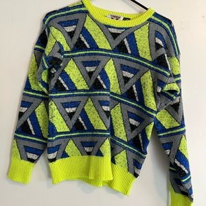 80’s sweater 💙💚👽